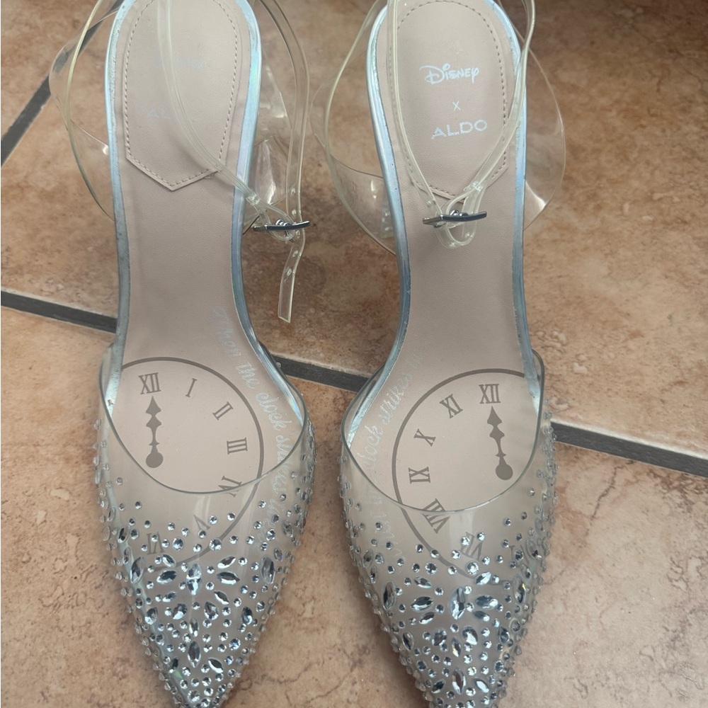 Aldo x Disney Silver Embellished Heels